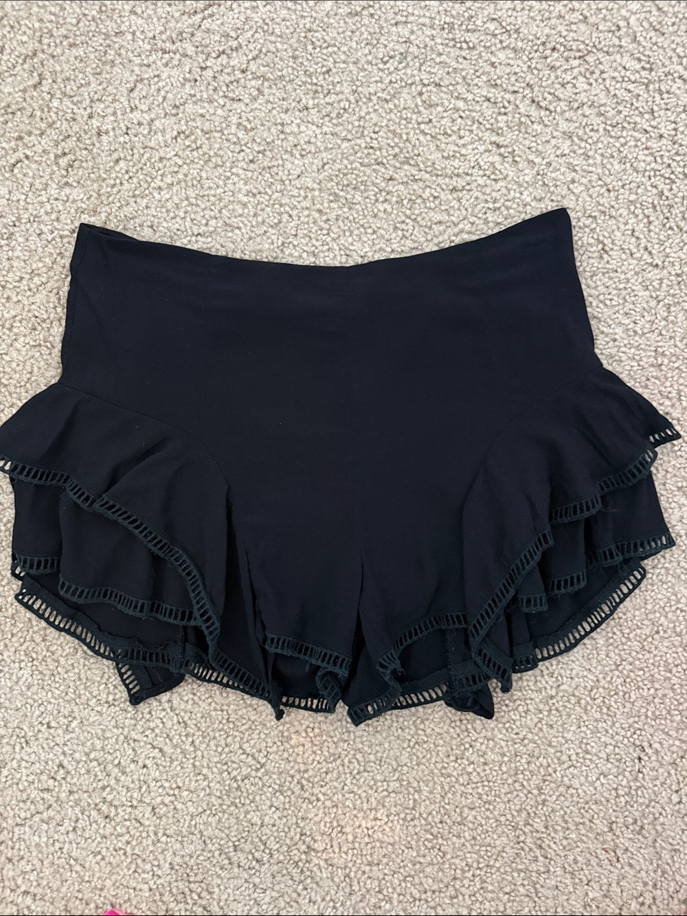 J.O.A. Black Ruffle Skort Shorts